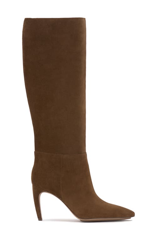 Shop Vince Camuto Brigitte Pointed Toe Knee High Boot In Reishi Brown