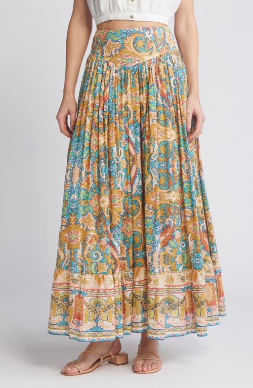 Shop Cleobella Raelynn Print Organic Cotton Maxi Skirt In Las Palmas Print