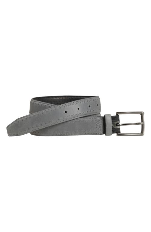 Johnston & Murphy XC4 Perforated Leather Belt in Light Gray Leather at Nordstrom, Size 34