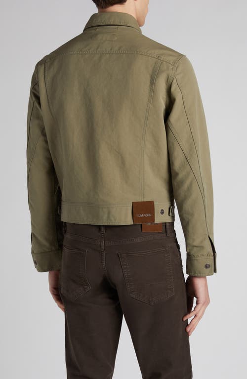 Tom Ford Cotton Trucker Jacket In Fg195 Olive