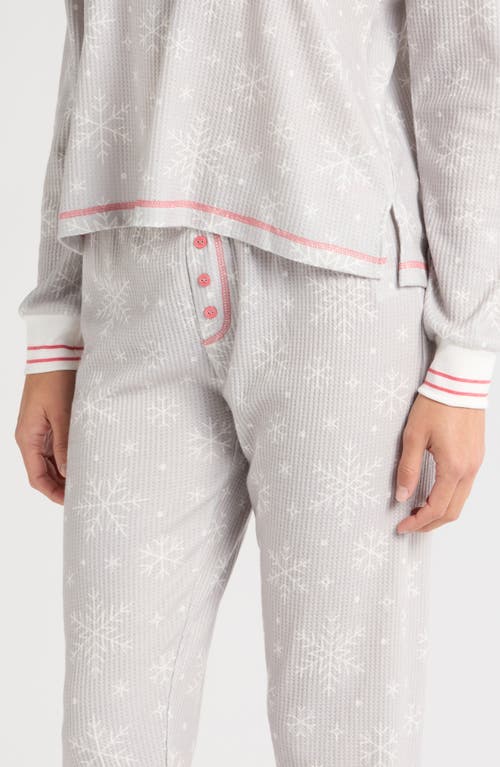 Shop Pj Salvage Waffle Knit Henley Pajamas In Frost Gray