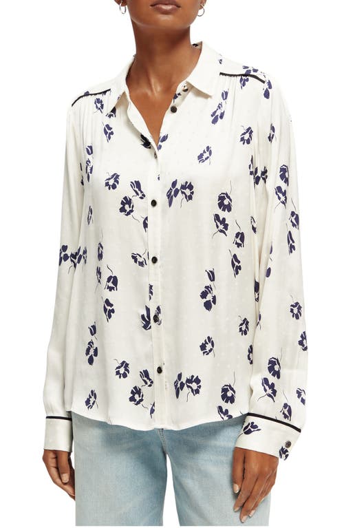 Scotch & Soda Floral Piped Blouse in 5465-Tulips