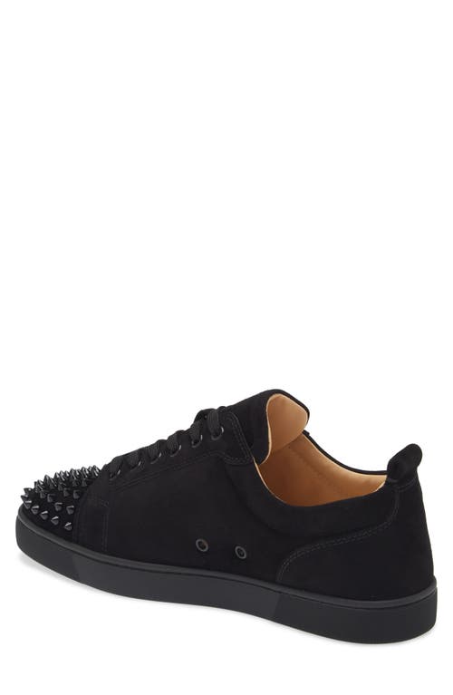 Shop Christian Louboutin Louis Junior Spikes Sneaker In Black/black