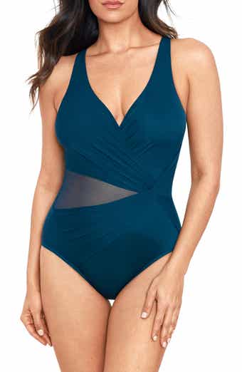 Miraclesuit Women's Swimwear Rock Solid Starr Underwire Tummy Control One  Piece Swimsuit, Maldives, 08 at  Women's Clothing store