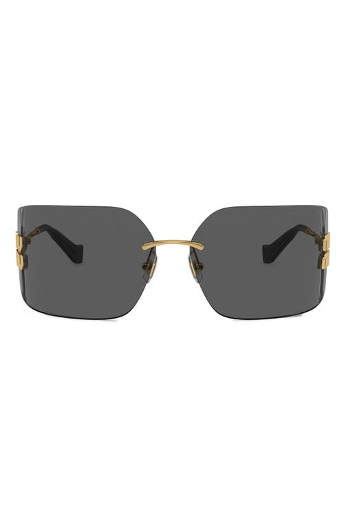 Miu Miu 80mm Oversize Irregular Sunglasses in Gold/Grey at Nordstrom
