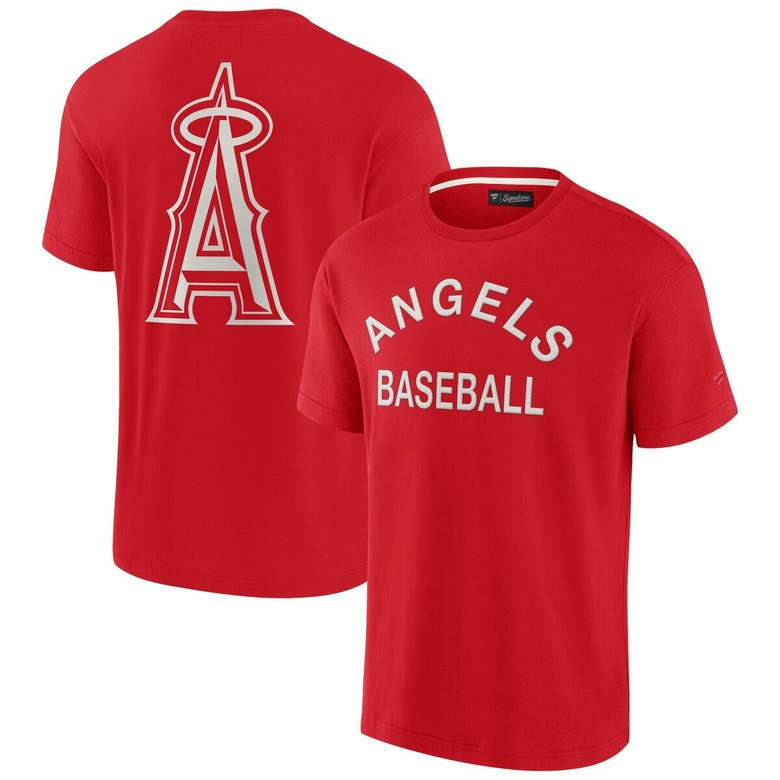 Fanatics Signature Men's And Women's  Red Los Angeles Angels Super Soft Short Sleeve T-shirt In Red