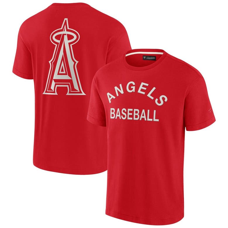 FANATICS SIGNATURE UNISEX FANATICS SIGNATURE RED LOS ANGELES ANGELS ELEMENTS SUPER SOFT SHORT SLEEVE T-SHIRT