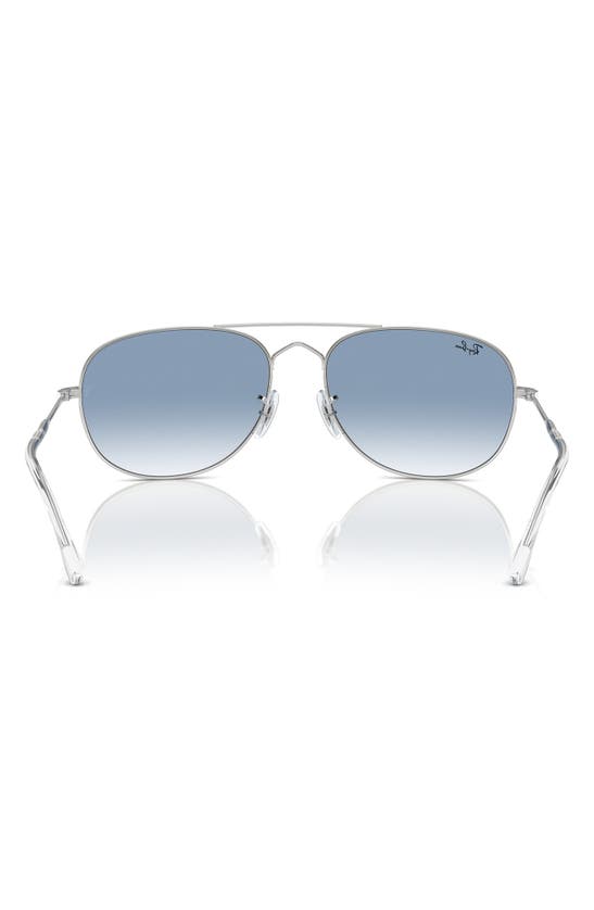 Shop Ray Ban Bain Bridge 60mm Gradient Pillow Aviator Sunglasses In Silver