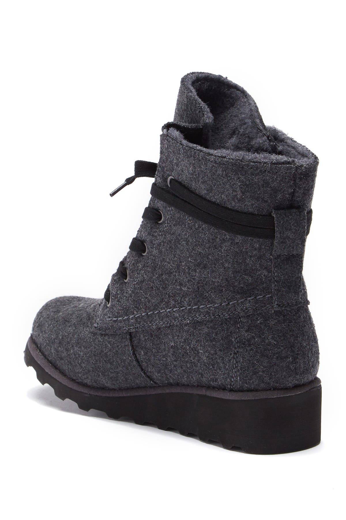 shearling lined lace up boots