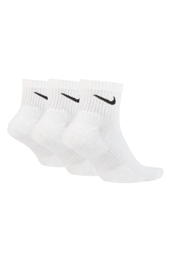 Nike Kids' Assorted 3-pack Dri-fit Everyday Cushioned Ankle Socks In White/ Black