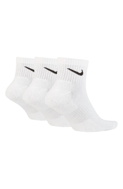 Nike Kids' Assorted 3-pack Dri-fit Everyday Cushioned Ankle Socks In White/black