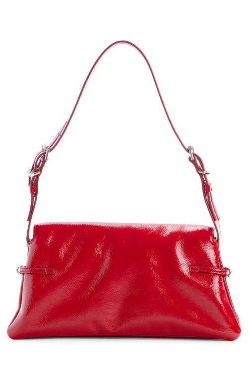 Shop Givenchy Small Voyou Patent Leather Shoulder Bag In Vermillon