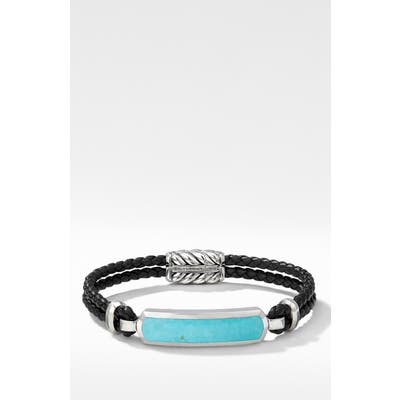 David Yurman Exotic Stone Bar Station Leather Bracelet With Red Agate