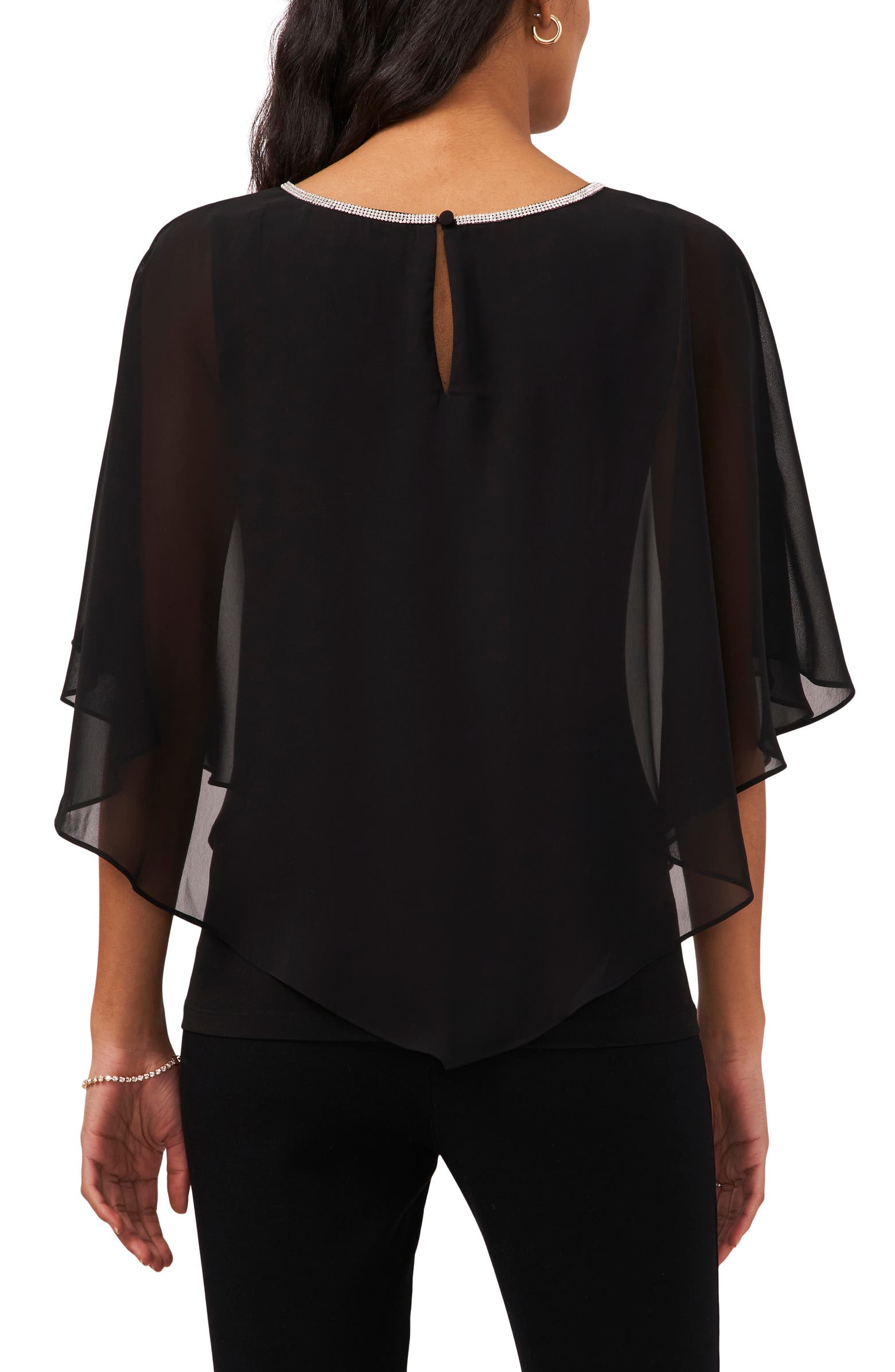 Chaus Keyhole Overlay Blouse | Nordstrom