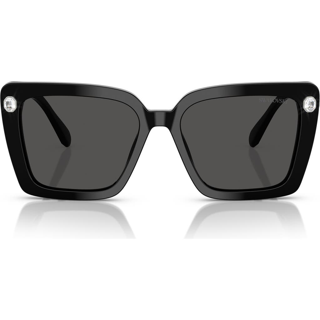 Swarovski 55mm Square Sunglasses In Black