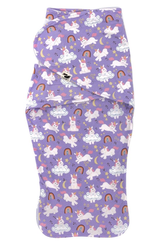 Shop Norani Print Swaddle Blanket In Purple/ White