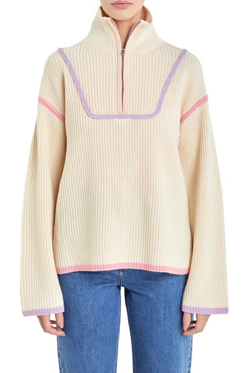 English Factory Color Accent Half-Zip Pullover Multi at Nordstrom,