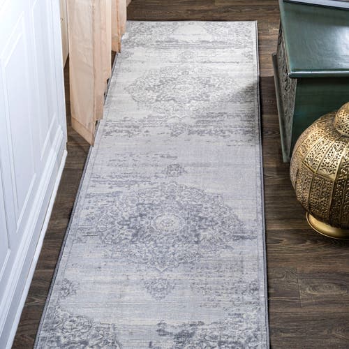 Jonathan Y Modern Persian Vintage Medallion Area Rug In Light Gray/ivory