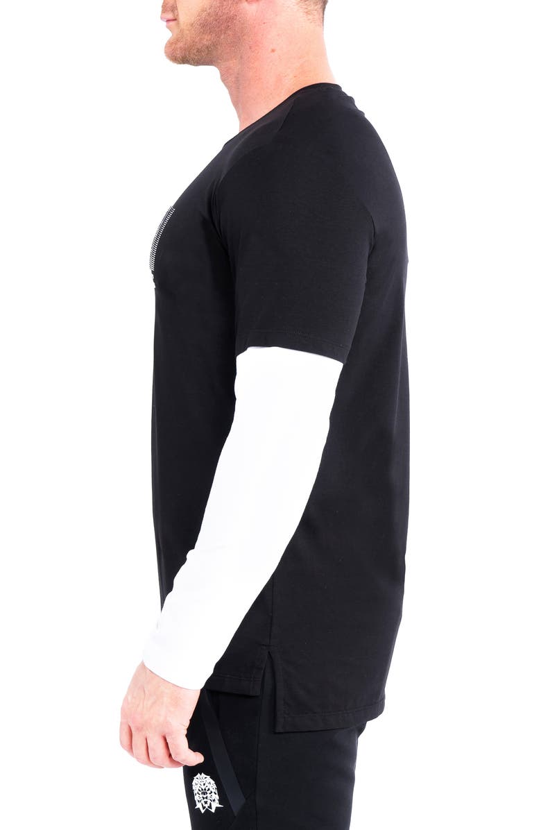 Maceoo Everything Black Layered Long Sleeve Graphic Tee, Alternate, color, 