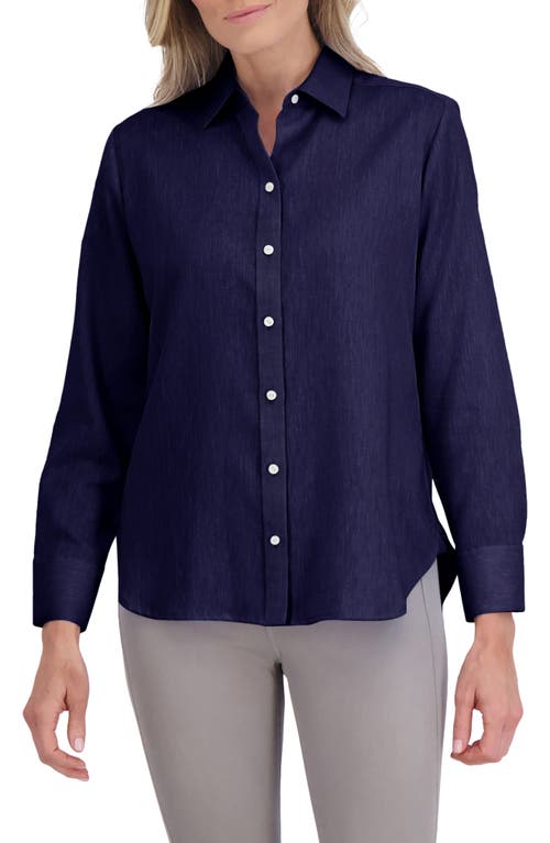 Foxcroft Meghan Linen Blend Button-Up Shirt at Nordstrom,