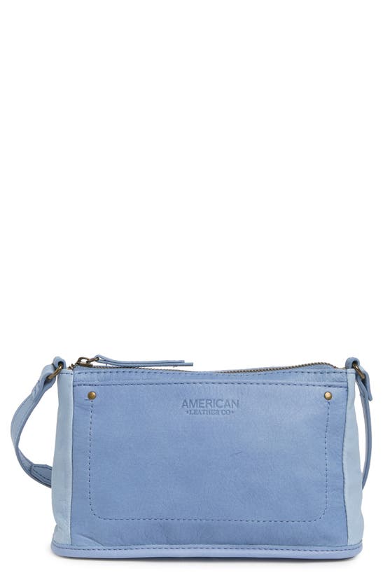 American Leather Co. Dean Leather Crossbody Bag In Ocean Blue