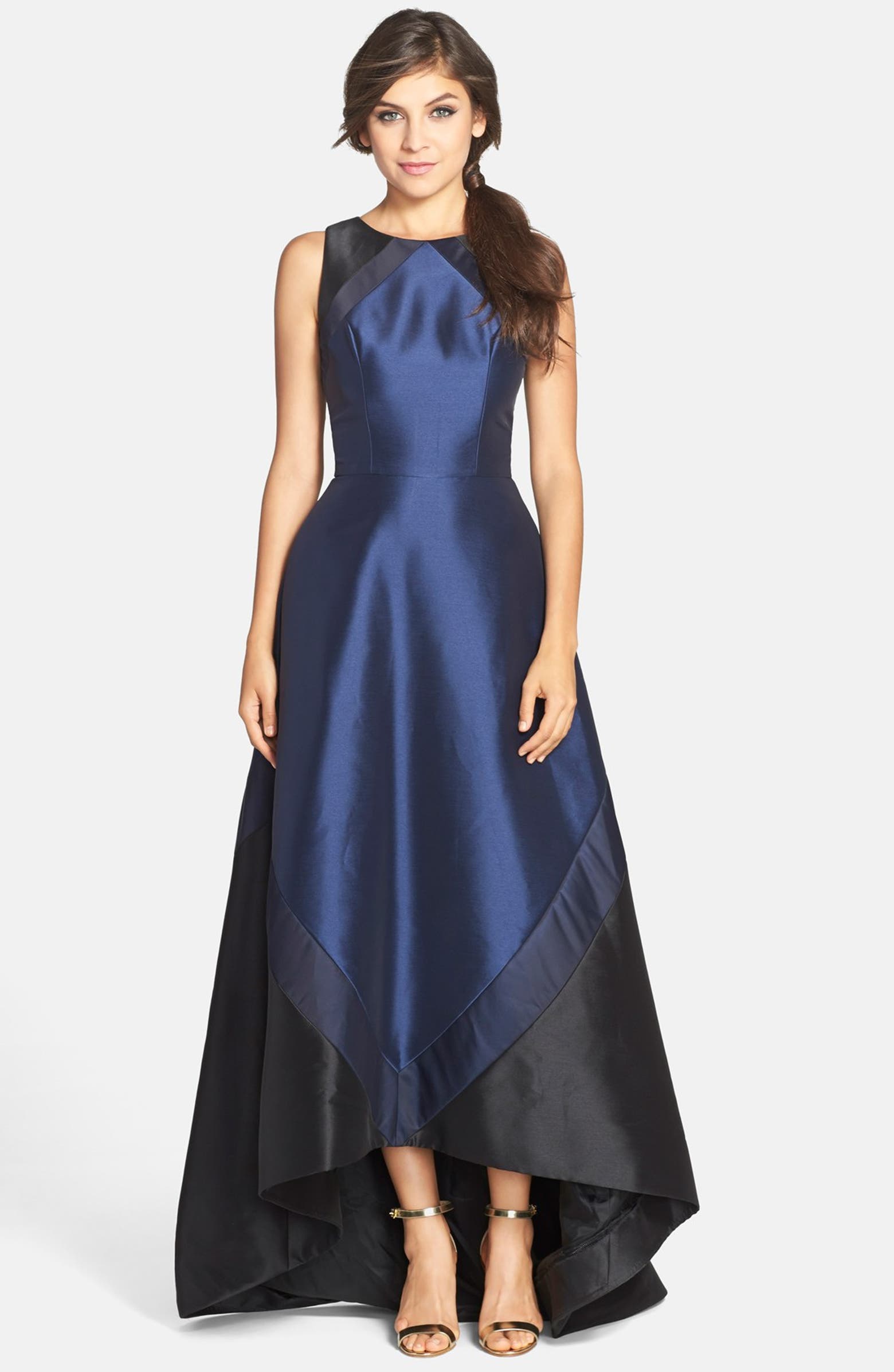 Theia Sleeveless Colorblock Gown | Nordstrom