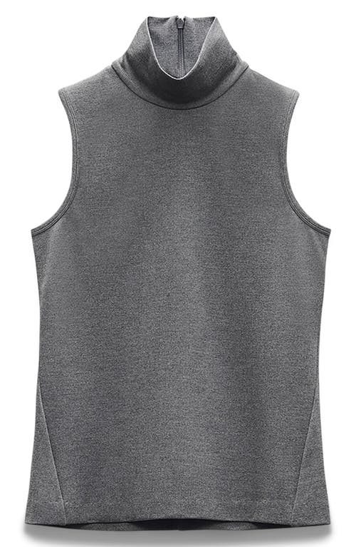 Rag & Bone Irina Ponte Turtleneck Tank Top In Charcoal