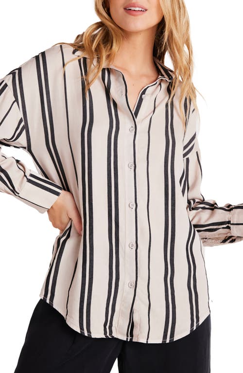 Shop Bella Dahl Stripe Oversize Button-up Shirt In Soft Ecru