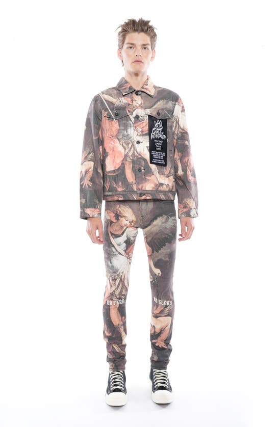 Cult Of Individuality Type Ii Denim Jacket In Grey Multi