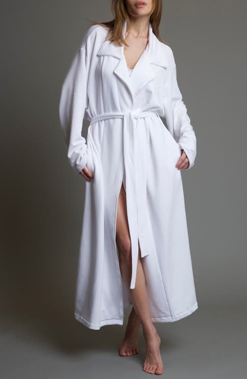 Shop Andine Brigitte Bologna Lace Trim Robe In White