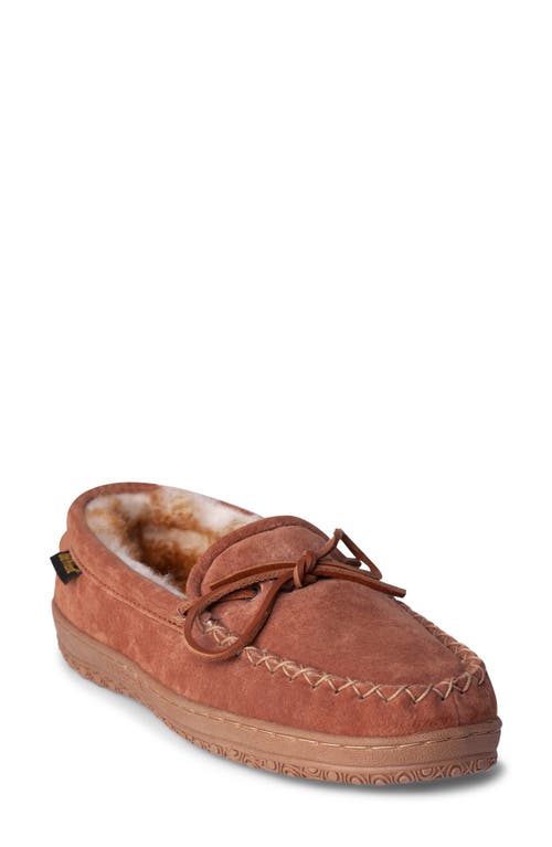 Genuine Shearling Lined Driving Shoe in Chestnut Leather