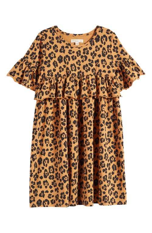 Tucker + Tate Kids' Ruffle Dress in Tan Biscuit Cheetah