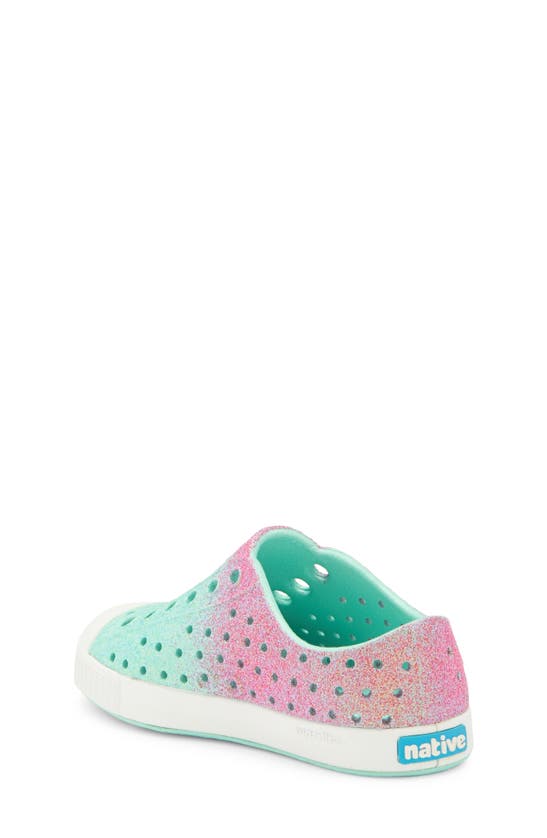 Shop Native Shoes Jefferson Bling Glitter Slip-on Sneaker In Teal/ Pink