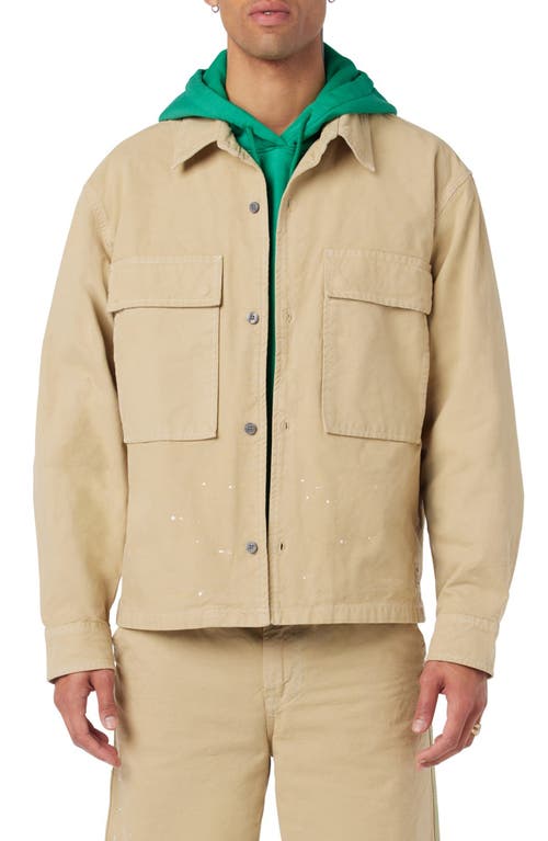 Hudson Jeans Patch Pocket Shirt Jacket In Work Khaki