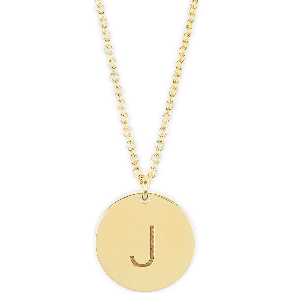 Meshmerise Initial Disc Pendant Necklace In Yellow-j