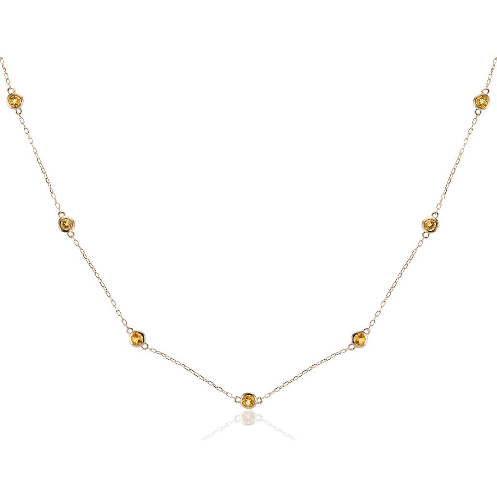 Shop House Of Frosted Multistone Station Necklace In Silver/citrine