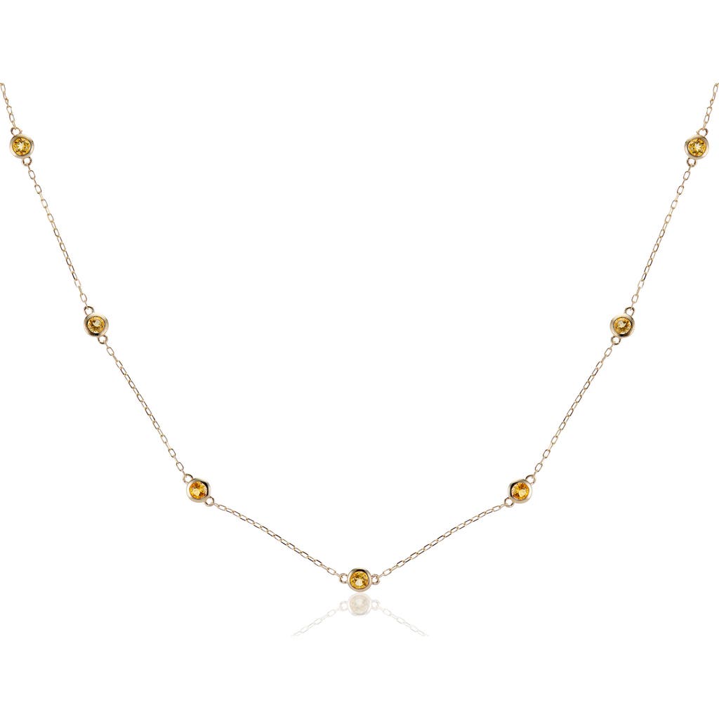 House Of Frosted Multistone Station Necklace In Gold