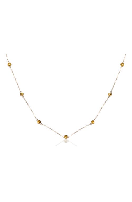 Shop House Of Frosted Multistone Station Necklace In Silver/citrine