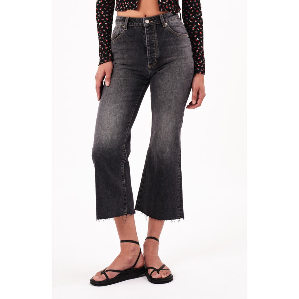 Rolla's Classic Flare Crop Jeans In Black