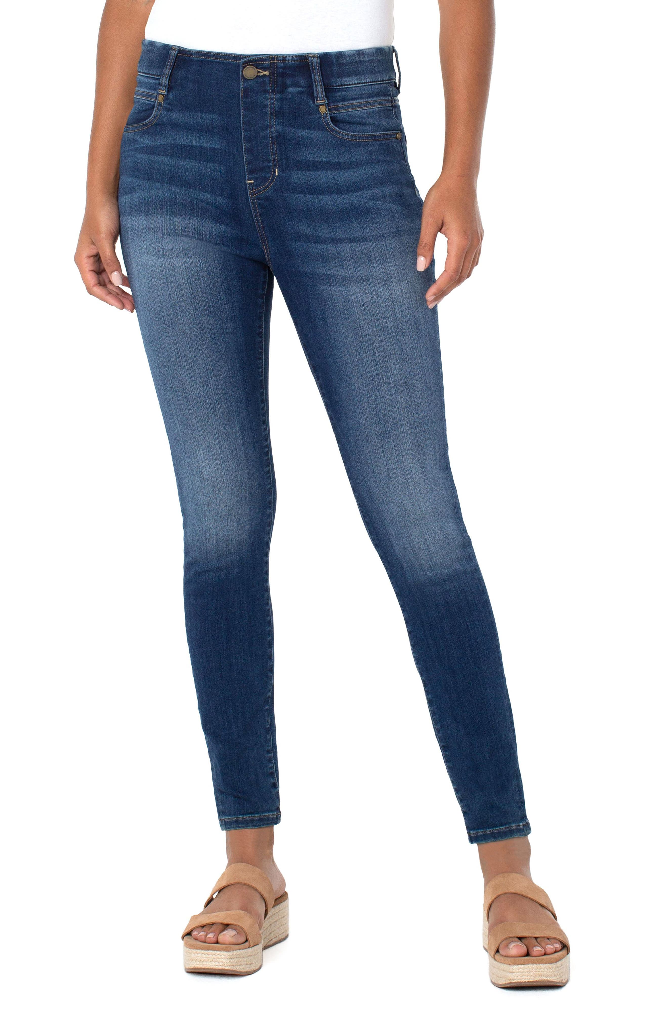 Gia Glider Pull-On Ankle Skinny Jeans 