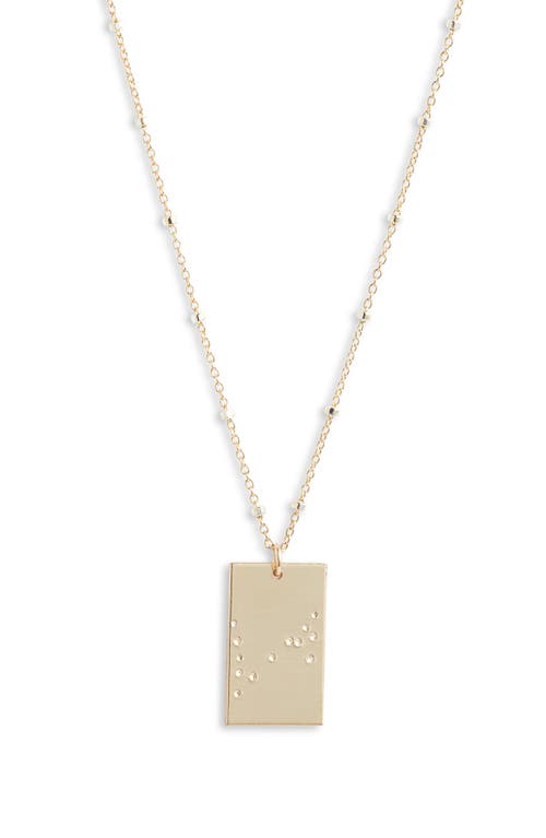 Set & Stones Zodiac Constellation Pendant Necklace in Gold - Pisces at Nordstrom, Size 20