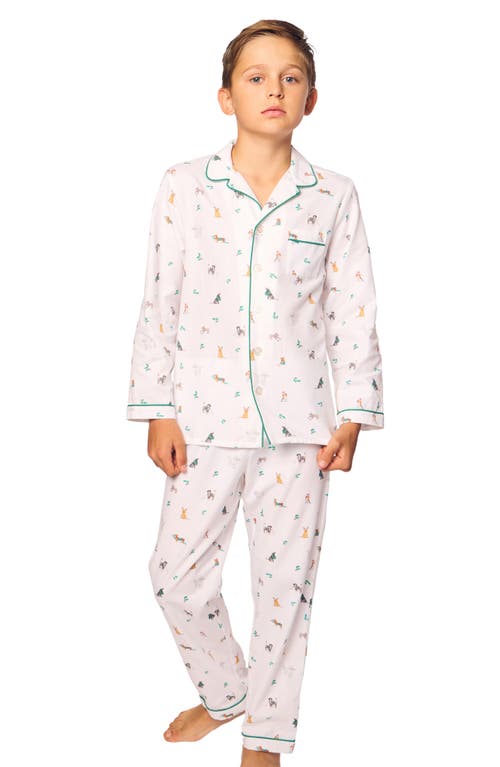 PETITE PLUME PETITE PLUME KIDS' JINGLE PAW COTTON BLEND PAJAMAS 