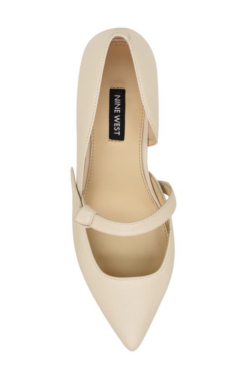 Shop Nine West Luso Mary Jane Half D'orsay Pointed Toe Flat In Ivory