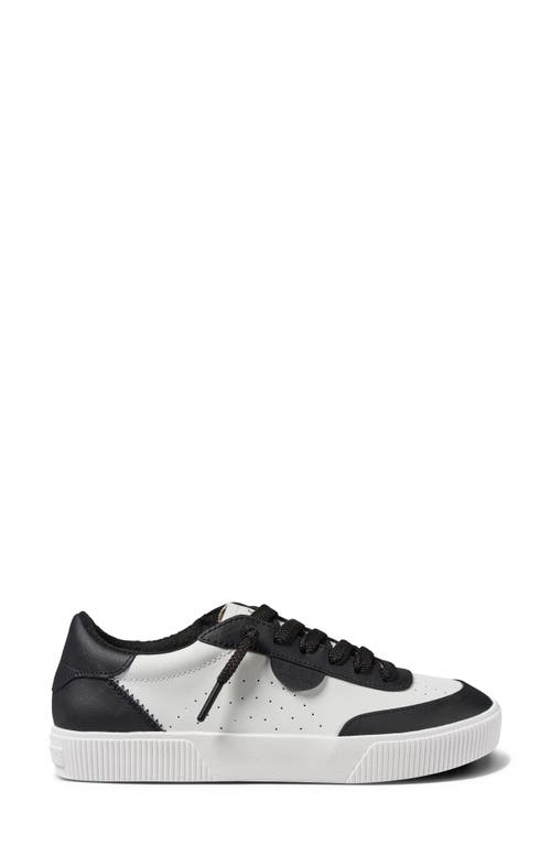 Shop Reef Lay Day Seas Sneaker In Black/white Leather