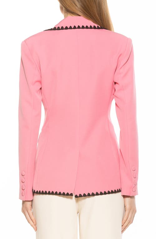 Alexia Admor Contrast Embroidered Blazer In Pink