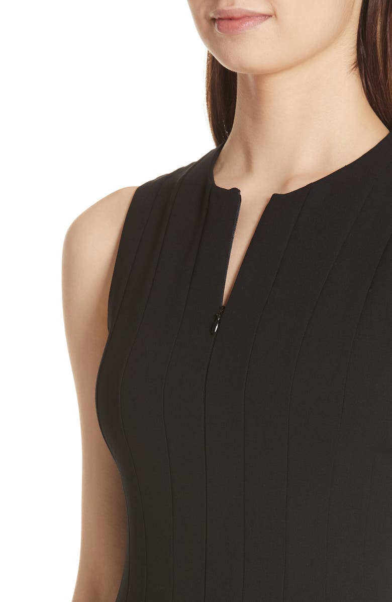 Akris Sleeveless Godet Pleat Dress, Alternate, color, Black