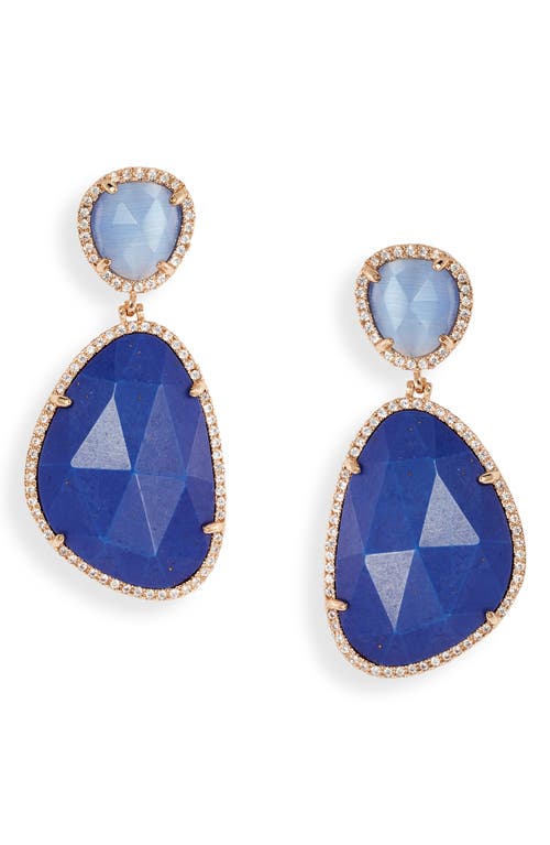 Stella + Ruby Stone Drop Earrings in Lapis