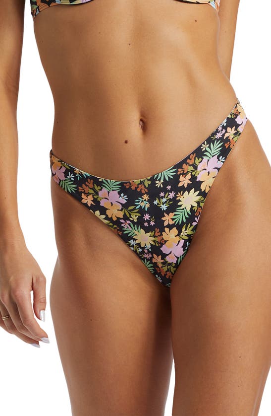 Shop Billabong Mas Hike Reversible Bikini Bottoms In Black Multi