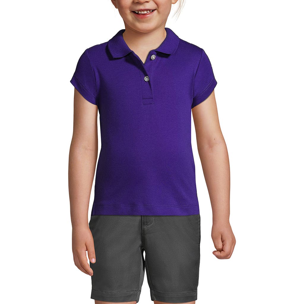 LANDS' END LANDS' END SCHOOL UNIFORM GIRLS SHORT SLEEVE FEMININE FIT INTERLOCK POLO SHIRT