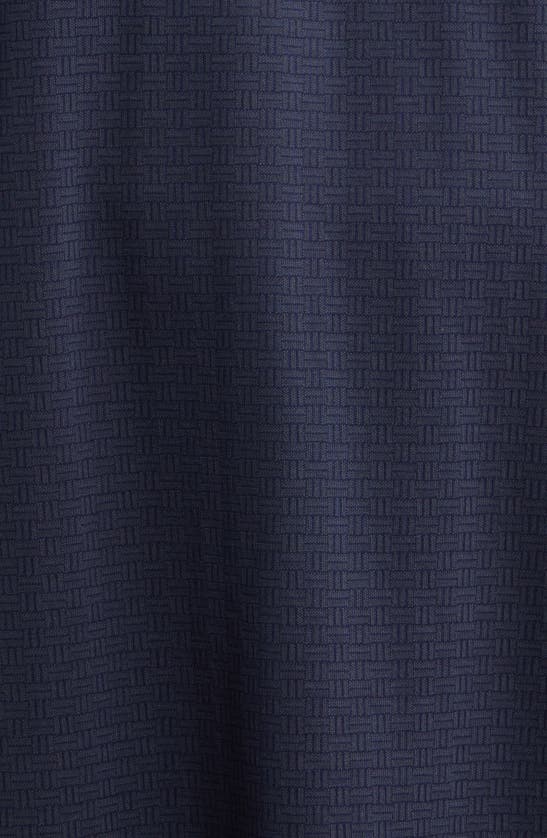 Johnston & Murphy Jacquard Pima Cotton Blend Polo In Navy